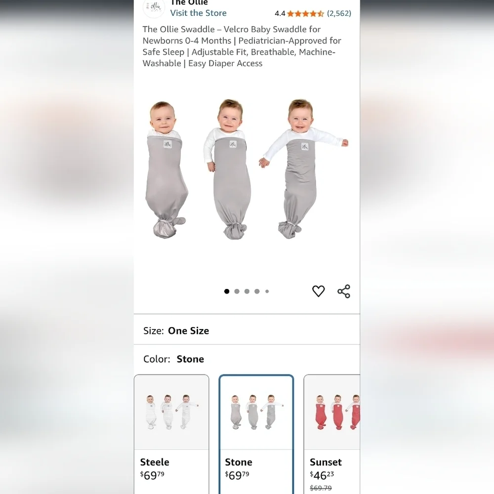 The Ollie Light Gray Swaddle Blanket